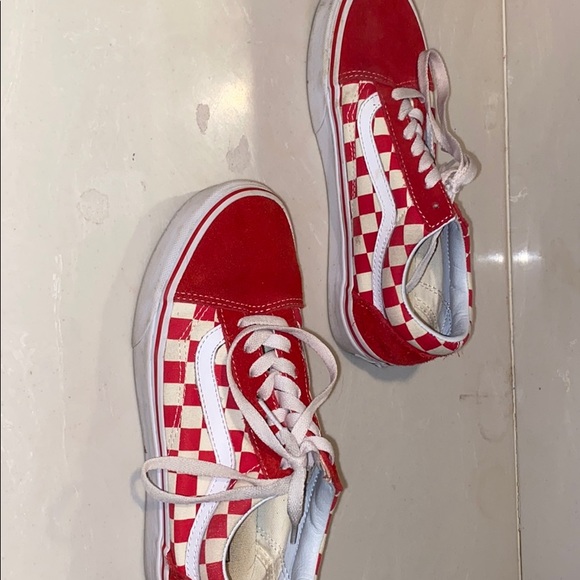 Red Checker Old School Vans - Picture 2 of 5